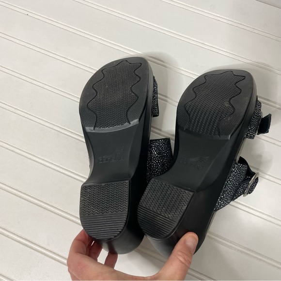 Dansko Sophie Black Metallic Sandals Sz 40 403 - Picture 9 of 10